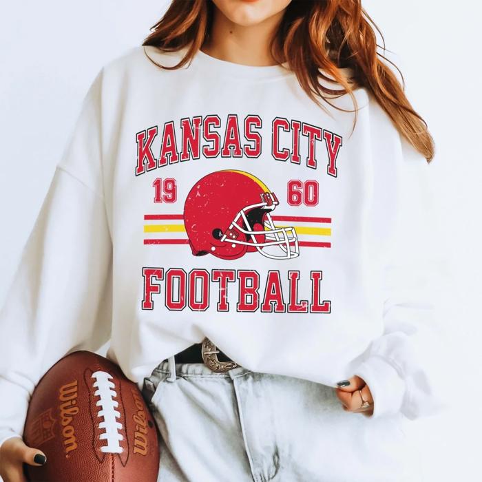 Vintage Football Teams Graphic Crew Sweatshirt | Custom City & Mascot Retro Game Day