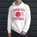 2X White Kansas City Football Graphic Hoodie