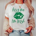 2X White Kiss Me I'm Irish Tee