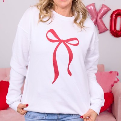 Large Red Bow Bella Crew Sweatshirt