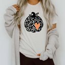 Large Natural Leopard Heart Pumpkin Bella Graphic Tee