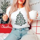 Large White Leopard Tree Pattern Christmas Bella Graphic Tee