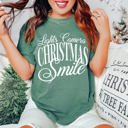 Large Light Green Lights Camera Christmas Smile Comfort Color Graphic Tee