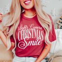 Large Red Lights Camera Christmas Smile Comfort Color Graphic Tee