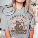 Large Grey Long Live Cowgirls Comfort Color Tee