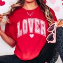 Large Red Lover With Heart Comfort Color Graphic Tee