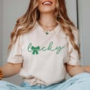  Lucky With Bow Bella Graphic Tee