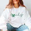  Lucky With Bow Graphic Sweatshirt