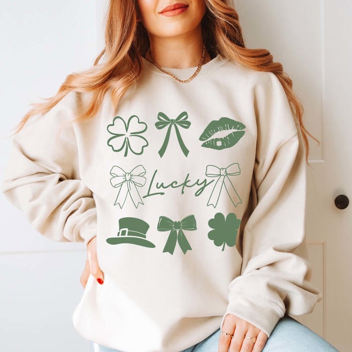 Lucky Collage Graphic Sweatshirt