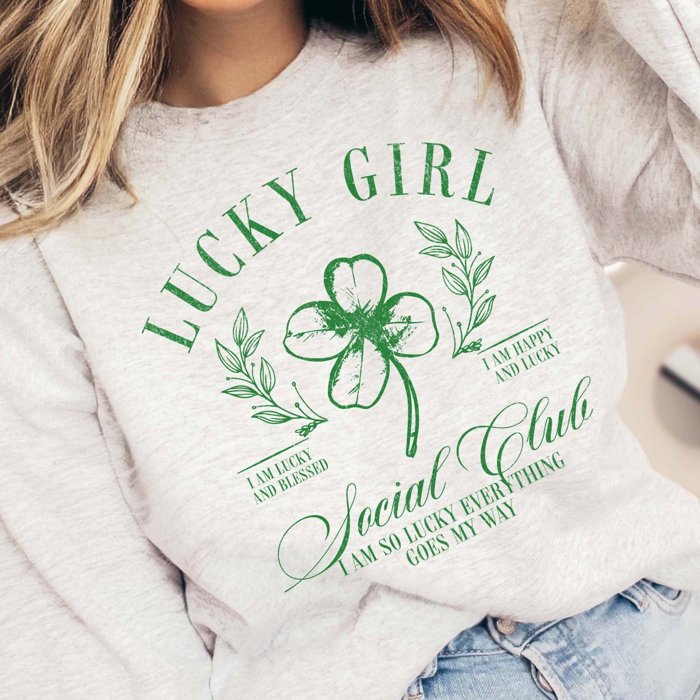 Lucky Girl Social Club Crew Sweatshirt