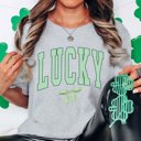 Large Athletic Grey Lucky Green Bow Tee