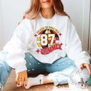 2X White Make The Whole Field Shimmer Crew Sweatshirt