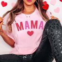 2X Pink MAMA Heart Bella Graphic Tee