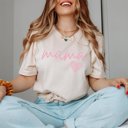 Medium Natural Mama Leopard Heart Tee