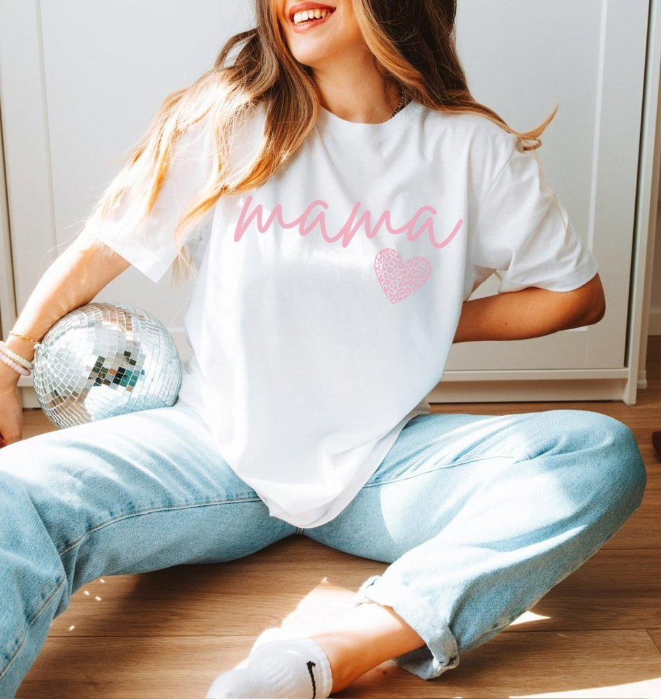 Mama Leopard Heart Tee