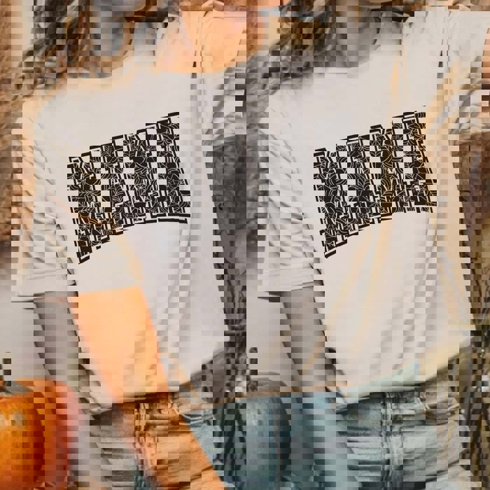 Mama Spider Web Pattern Bella Graphic Tee
