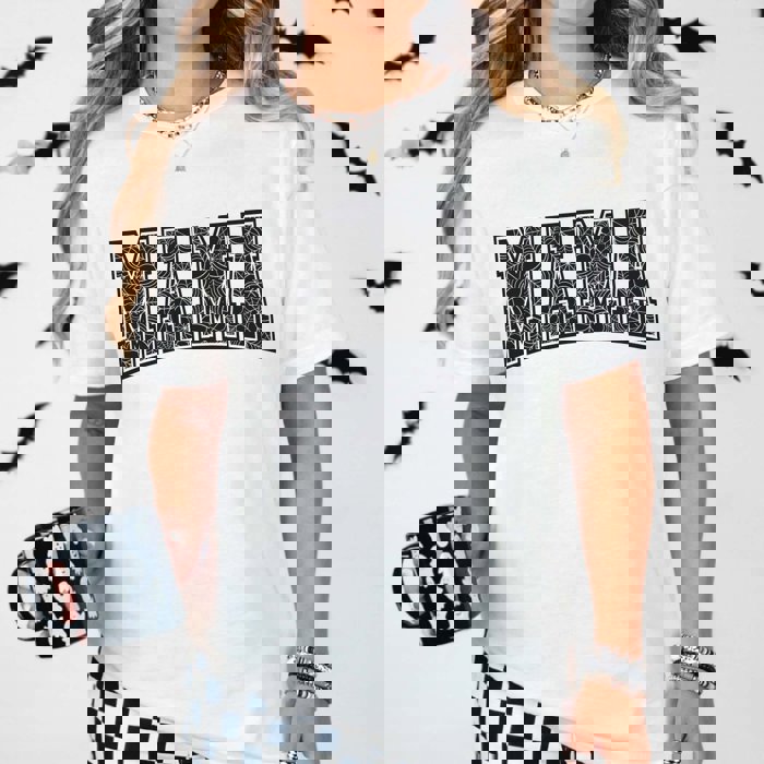 Mama Spider Web Pattern Bella Graphic Tee