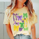 Large Butter Mardi Gras Bow Collage Comfort Color Tee