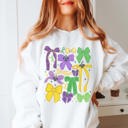  Mardi Gras Bow Collage Graphic Sweatshirt