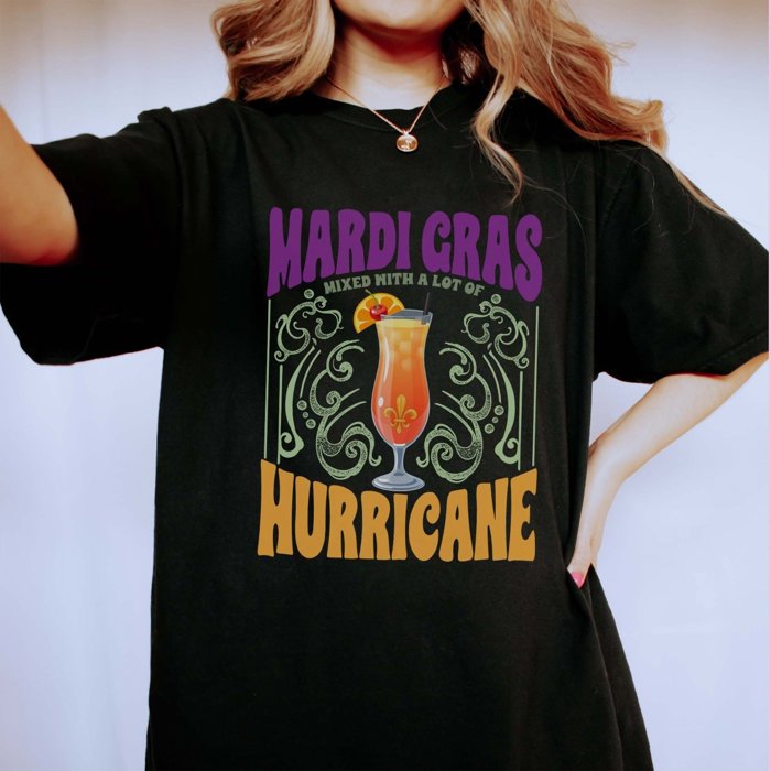 Mardi Gras Mixed with Hurricane Comfort Color Tee