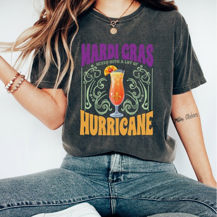 Mardi Gras Mixed with Hurricane Comfort Color Tee