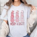 Large Ash Merry & Bright Disco Snowmen Bella Graphic Tee