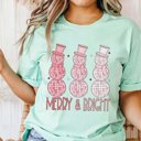 2X Mint Merry & Bright Disco Snowmen Bella Graphic Tee