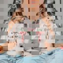 Large Natural Merry Bright Joyful Bows Bella Graphic Tee