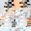 Medium White Merry Bright Joyful Bows Bella Graphic Tee