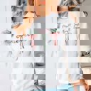 2X White Merry Bright Joyful Bows Graphic Sweatshirt