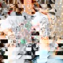 2X White Merry Christmas Collage Bella Graphic Tee