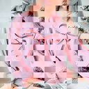 Large Pink Merry Christmas Red Bow Graphic Sweatshirt