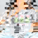  Merry Christmas Trees Red Striped Bows Bella Graphic Tee