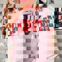 Medium Blossom Merry Collegiate Letter Distressed Comfort Color Graphic Tee