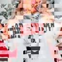 XL Ash Merry Collegiate Letter Distressed Graphic Sweatshirt