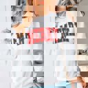 Large White Merry Collegiate Letter Distressed Graphic Sweatshirt