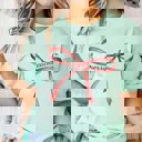 XL Mint Merry Teacher Red Bow Bella Graphic Tee