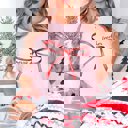 2X Pink Merry Teacher Red Bow Bella Graphic Tee