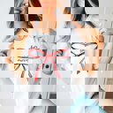 XL White Merry Teacher Red Bow Bella Graphic Tee