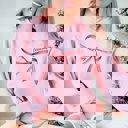 Large Pink Merry Teacher Red Bow Graphic Sweatshirt