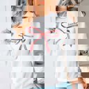 2X White Merry Teacher Red Bow Graphic Sweatshirt