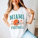 2X White Miami Football Bella Graphic Tee