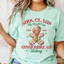 2X Mint Mrs. Claus Gingerbread Bakery Bella Graphic Tee