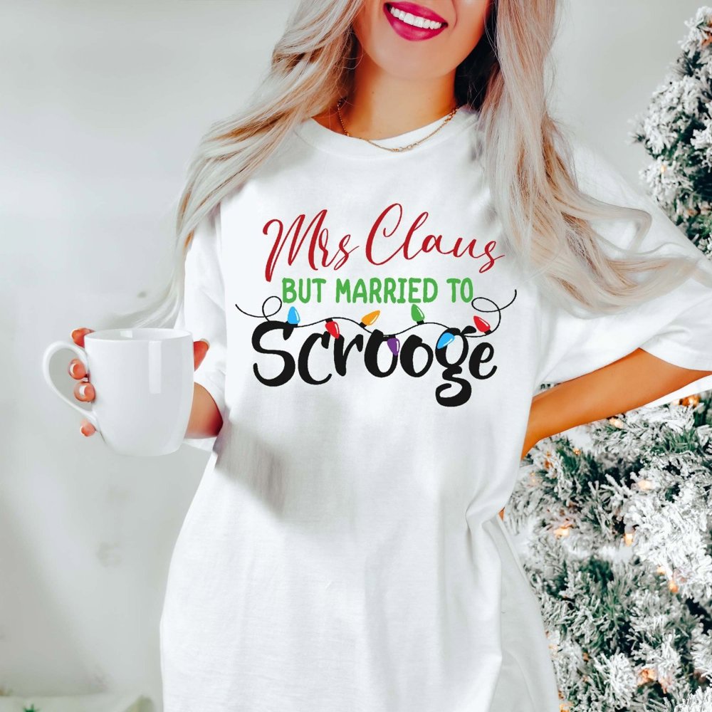 Mrs. Clause Married To Scrooge Comfort Colors Tee