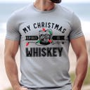 Large Athletic Grey My Christmas Spirit Is Whiskey Graphic Tee