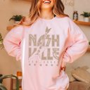 Large Pink Nashville Tennessee Guitar Sweatshirt