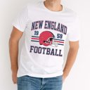 2X White New England Football Bella Graphic Tee