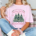  North Pole Christmas Tree Farm Comfort Color Graphic Tee