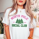 Large White North Pole Social Club Comfort Colors Tee