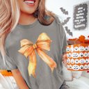 2X Grey Orange Bow Comfort Color Graphic Tee